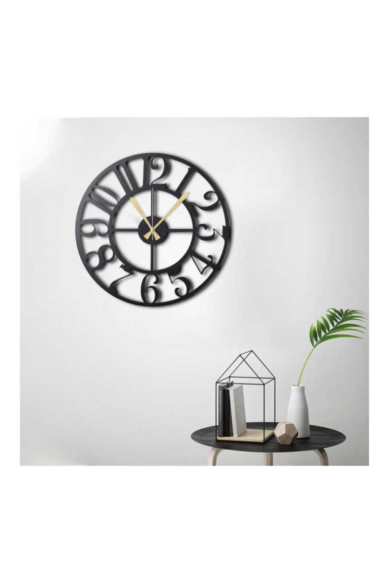 Horloge murale décorative en métal - Noir