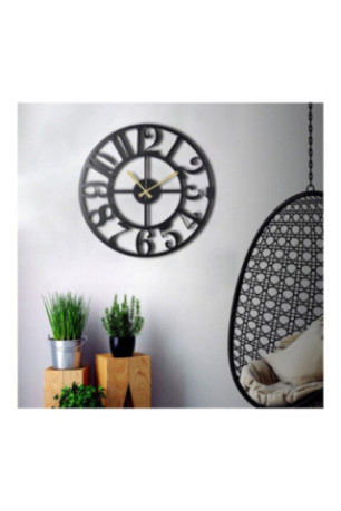 Horloge murale décorative en métal - Noir