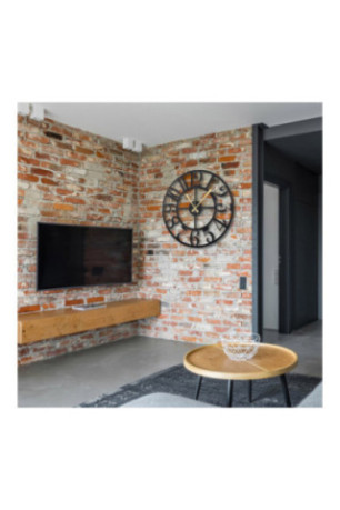 Horloge murale décorative en métal - Noir
