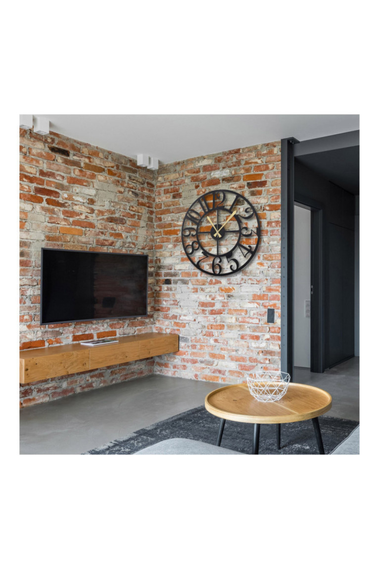 Horloge murale décorative en métal - Noir