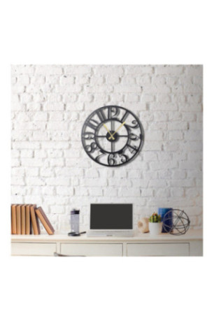 Horloge murale décorative en métal - Noir