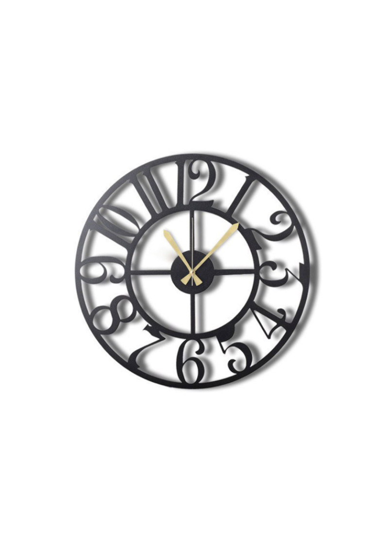 Horloge murale décorative en métal - Noir