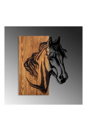 Accessoire mural décoratif en bois - Noyer/Noir
