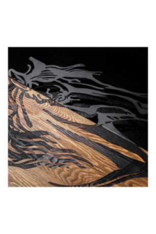 Accessoire mural décoratif en bois - Noyer/Noir
