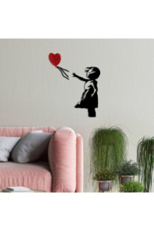 Accessoire mural décoratif en métal - Rouge Noir