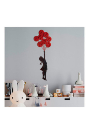 Accessoire mural décoratif en métal - Rouge Noir