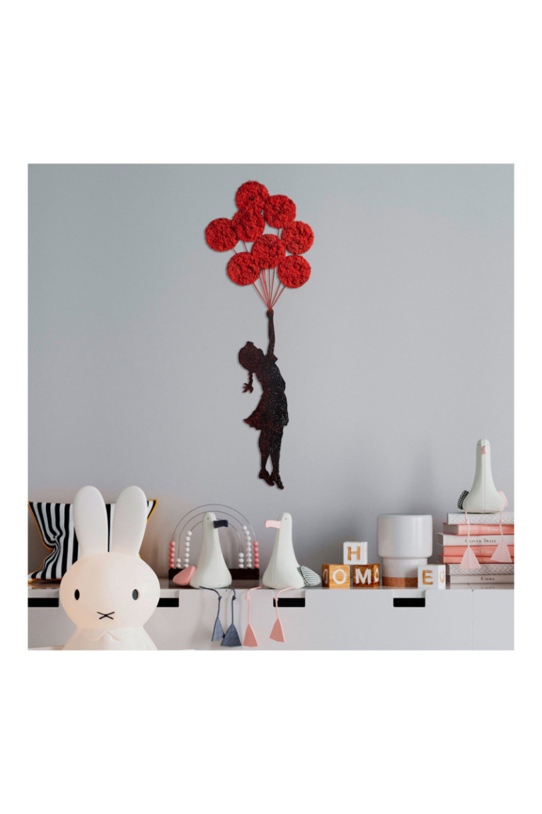Accessoire mural décoratif en métal - Rouge Noir