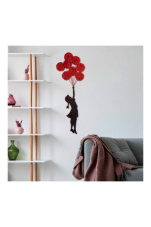 Accessoire mural décoratif en métal - Rouge Noir