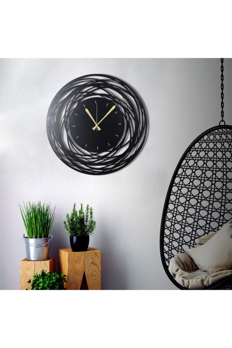 Horloge murale décorative en métal - Noir