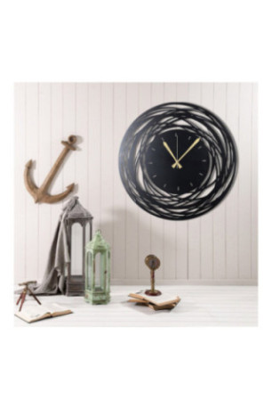 Horloge murale décorative en métal - Noir
