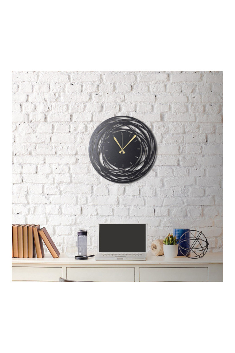 Horloge murale décorative en métal - Noir