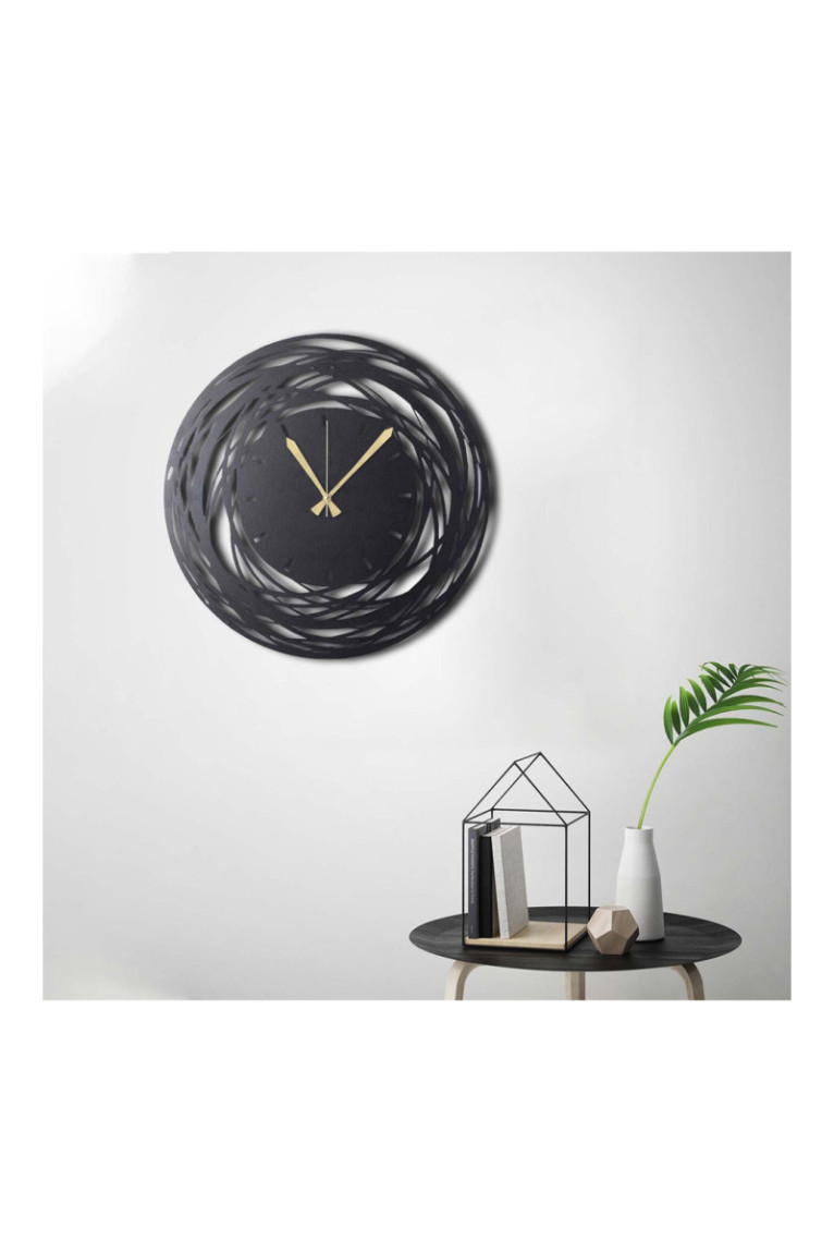 Horloge murale décorative en métal - Noir