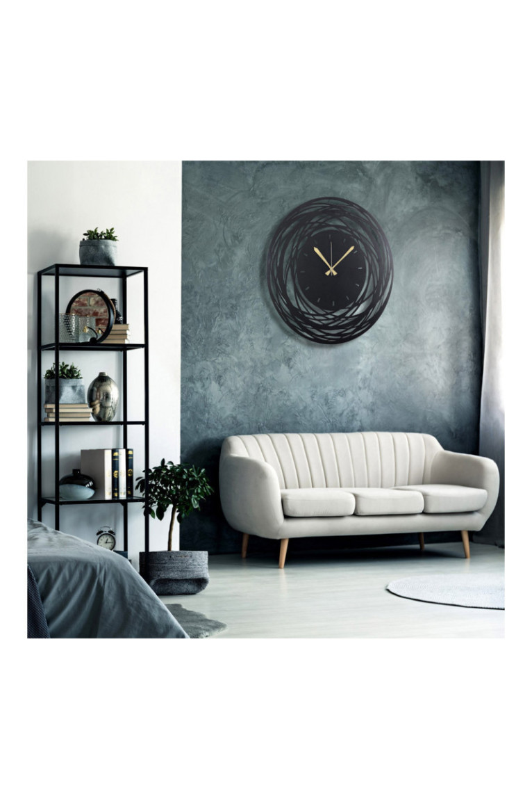 Horloge murale décorative en métal - Noir