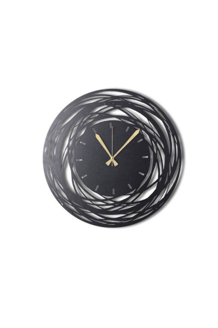 Horloge murale décorative en métal - Noir