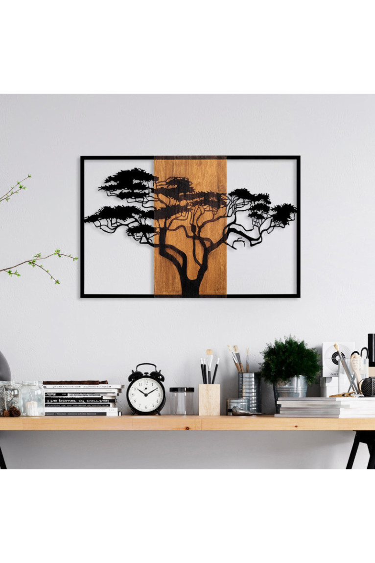 Accessoire mural décoratif en bois - Noyer Noir