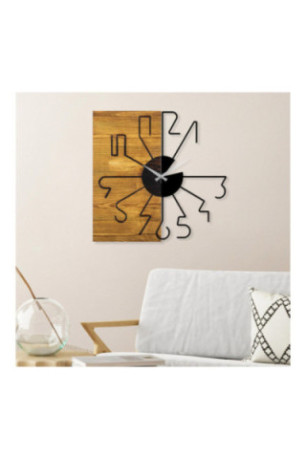 Horloge murale décorative en bois - Noyer Noir