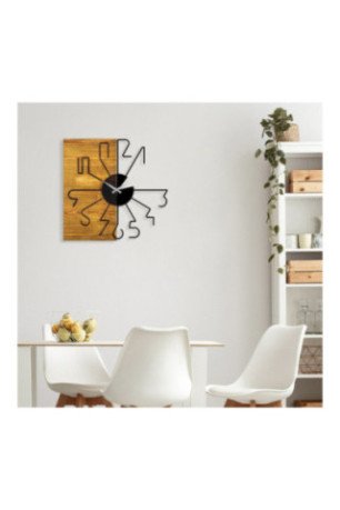 Horloge murale décorative en bois - Noyer Noir