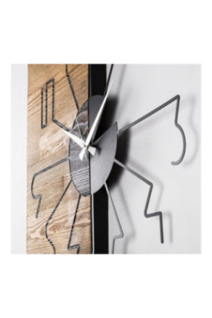 Horloge murale décorative en bois - Noyer Noir