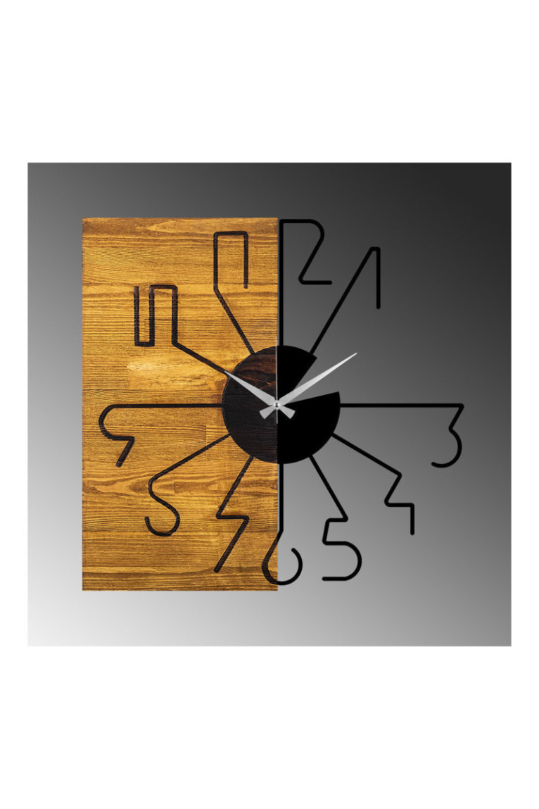 Horloge murale décorative en bois - Noyer noir