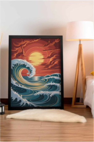 Tableau encadré décoratif - Multicolore
