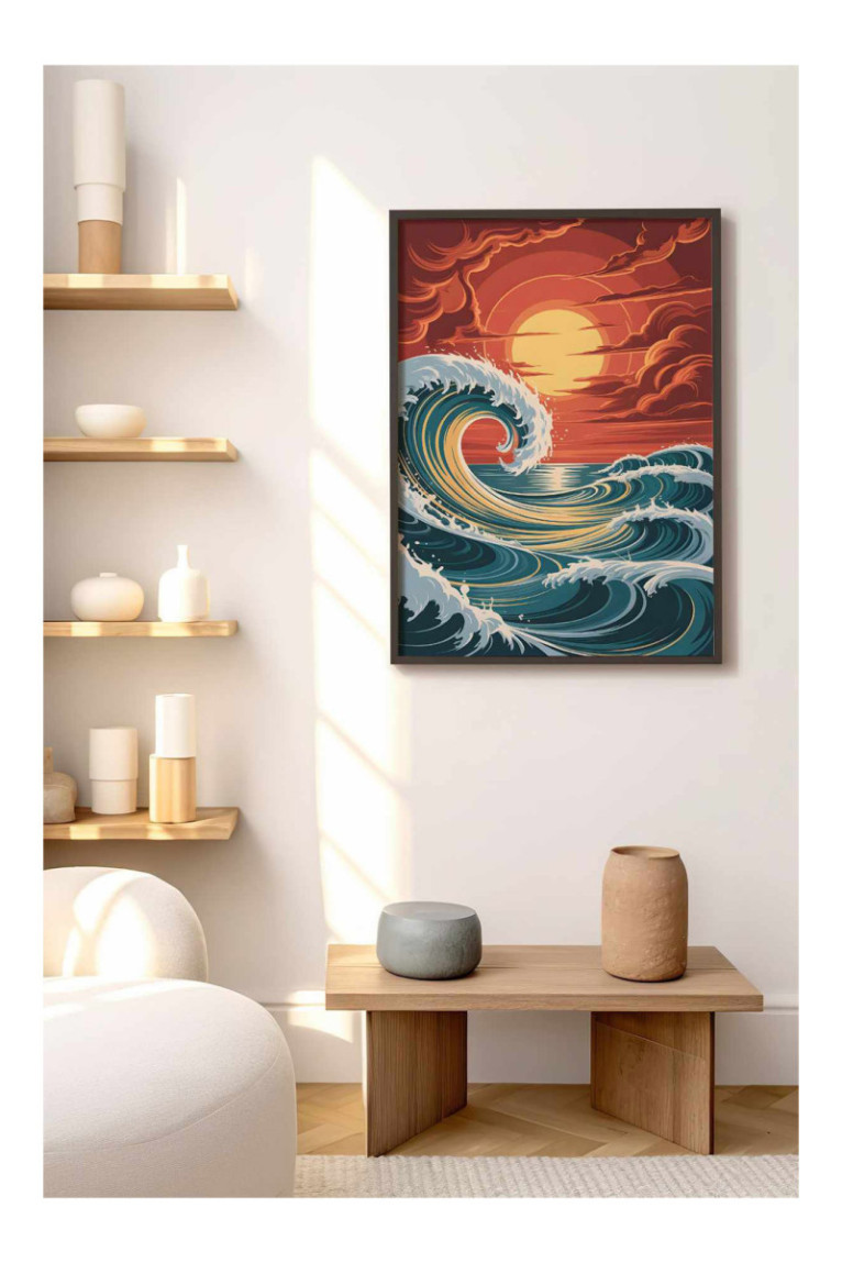 Tableau encadré décoratif - Multicolore