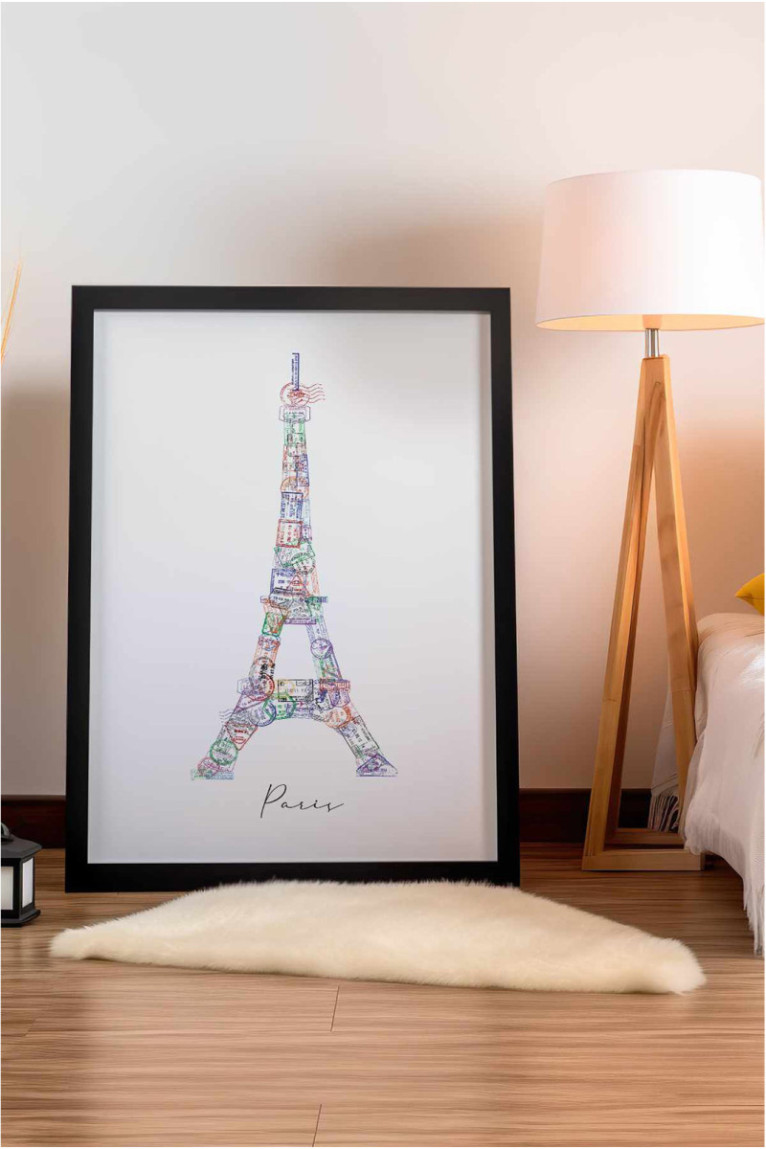 Tableau encadré décoratif - Multicolore