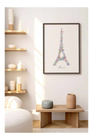 Tableau encadré décoratif - Multicolore