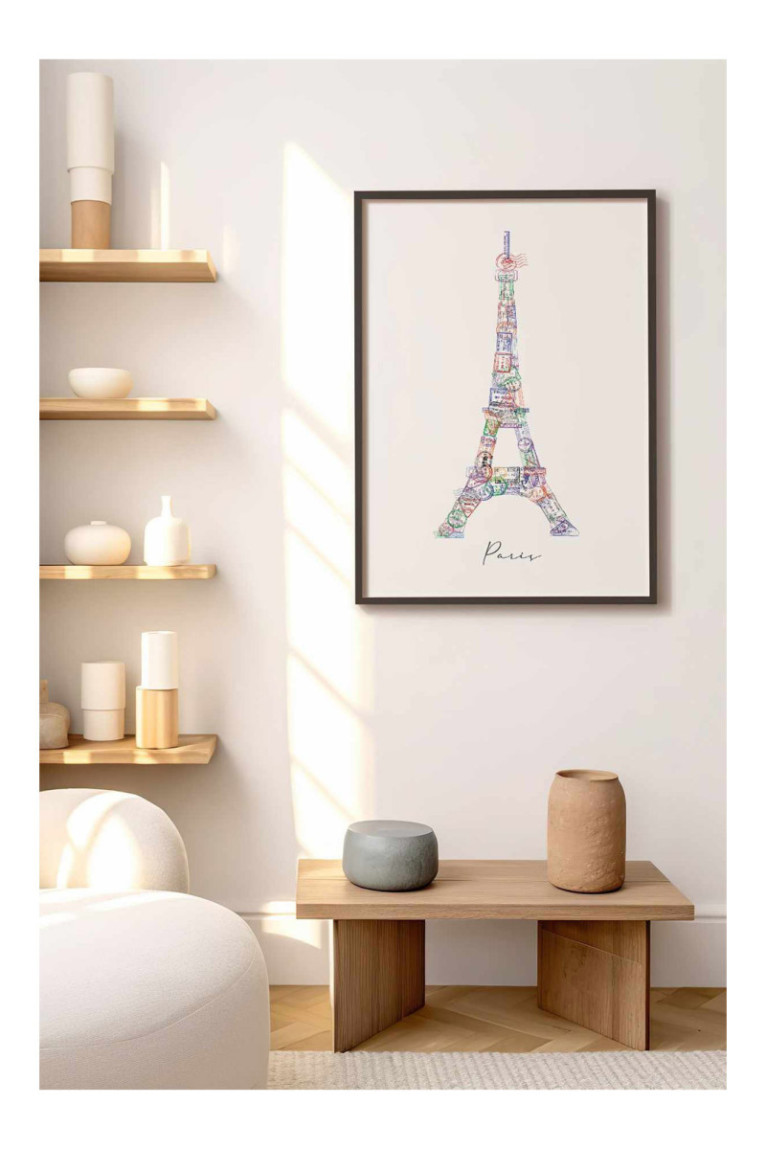 Tableau encadré décoratif - Multicolore