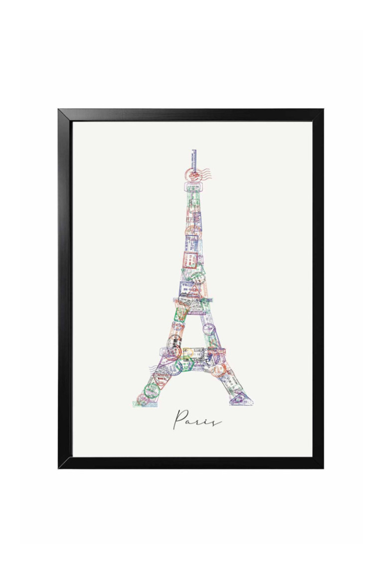 Tableau encadré décoratif - Multicolore