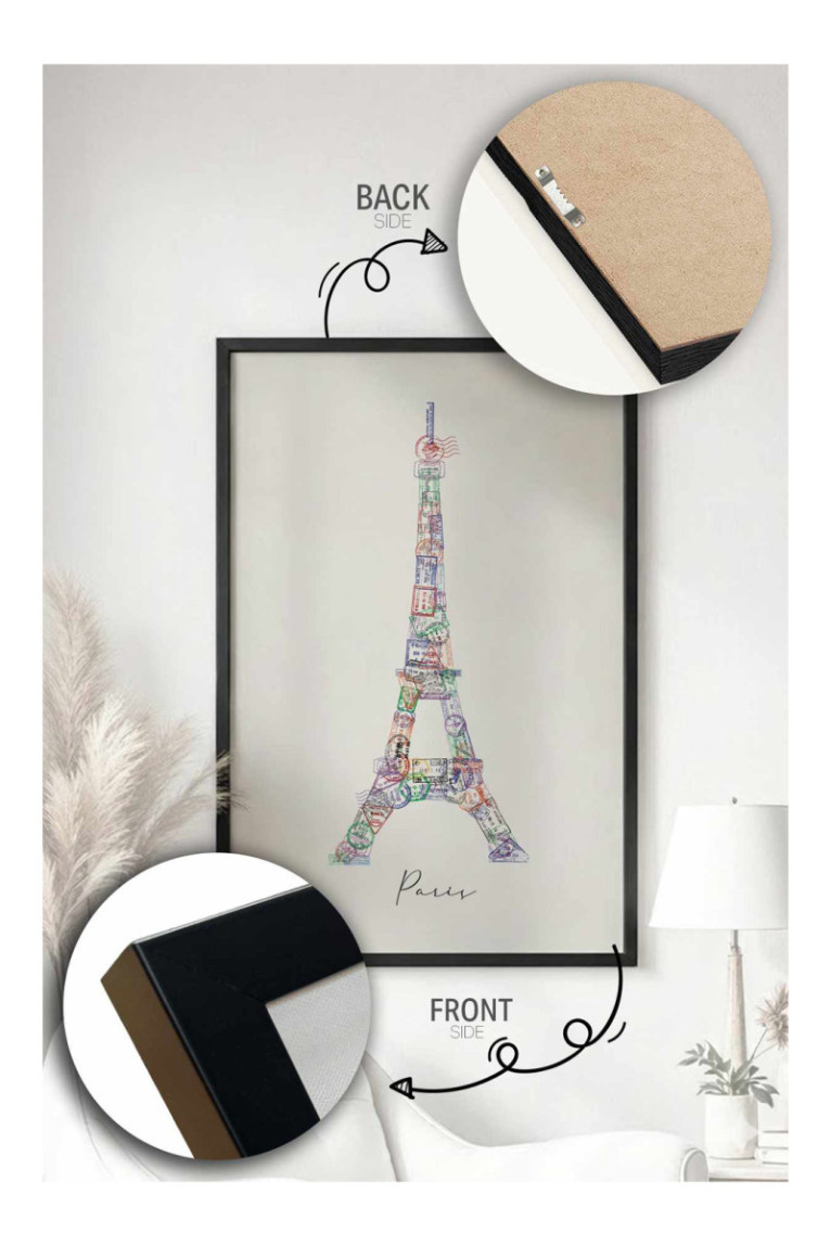 Tableau encadré décoratif - Multicolore