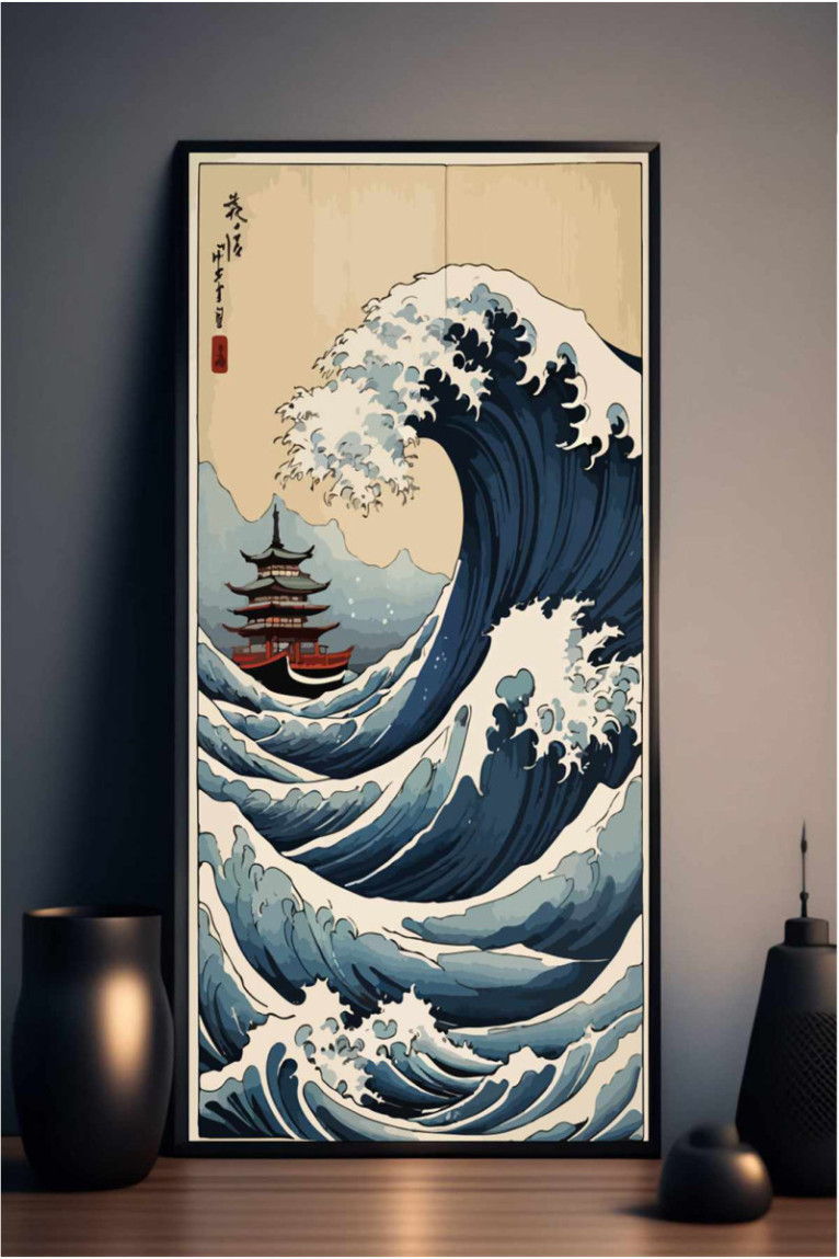 Tableau encadré décoratif - Multicolore