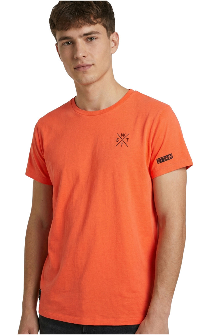 T-shirt manches courtes logo Orange Fluo Watts