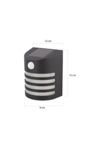Applique Murale Solaire Extérieure Noire - Sans Fil - Détecteur de Mouvement