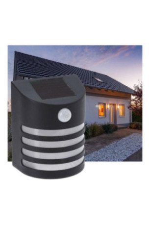 Applique Murale Solaire Extérieure Noire - Sans Fil - Détecteur de Mouvement