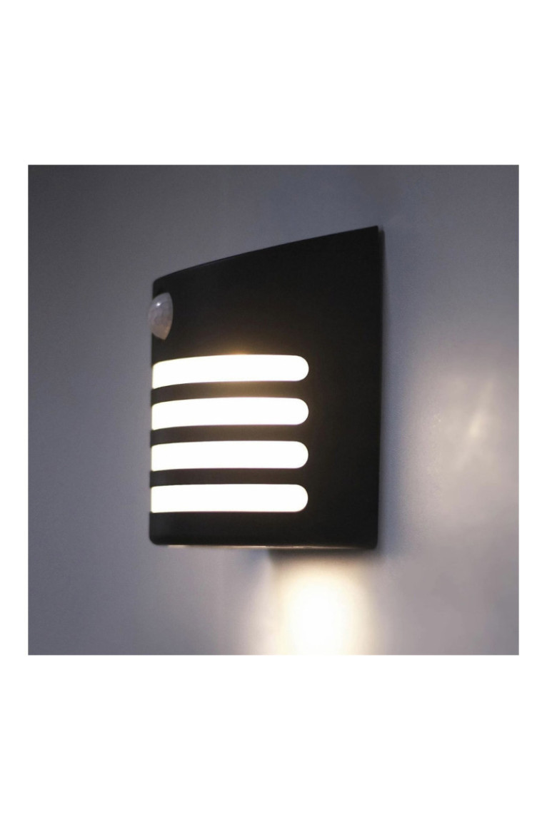 Applique Murale Solaire Extérieure Noire - Sans Fil - Détecteur de Mouvement