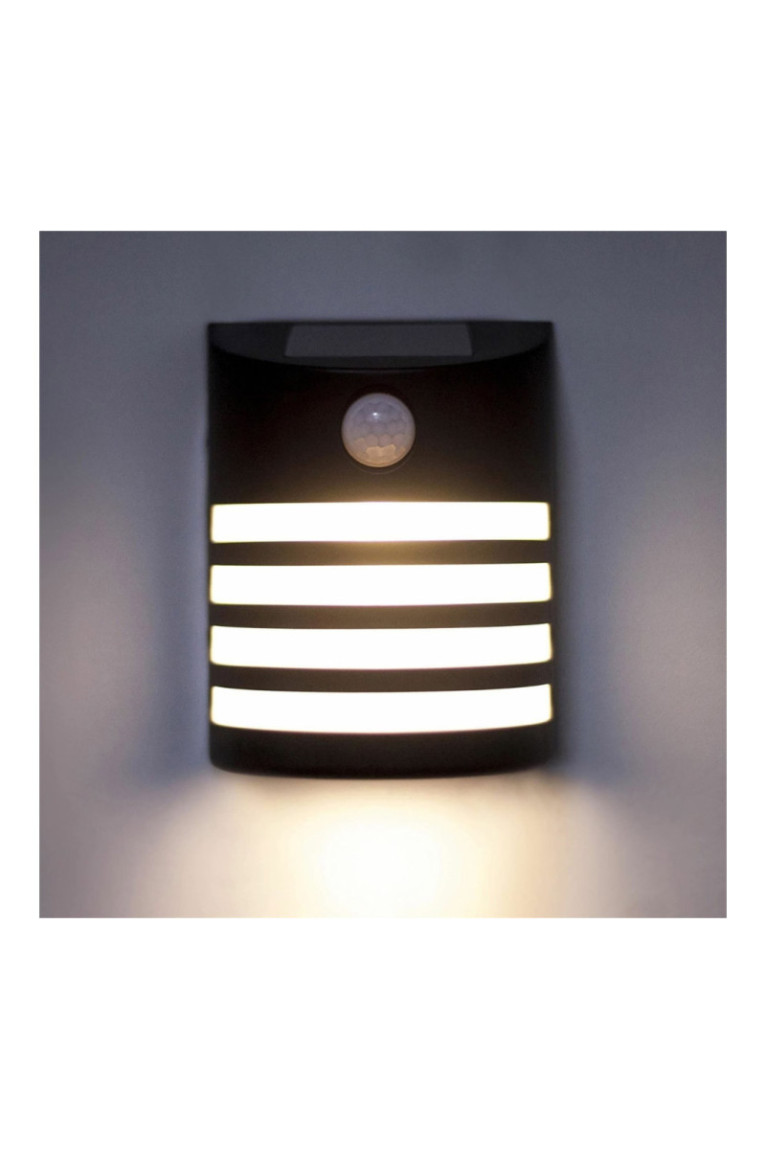 Applique Murale Solaire Extérieure Noire - Sans Fil - Détecteur de Mouvement