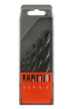 Lot de 5 Mèches à Bois Ø 3-8 mm