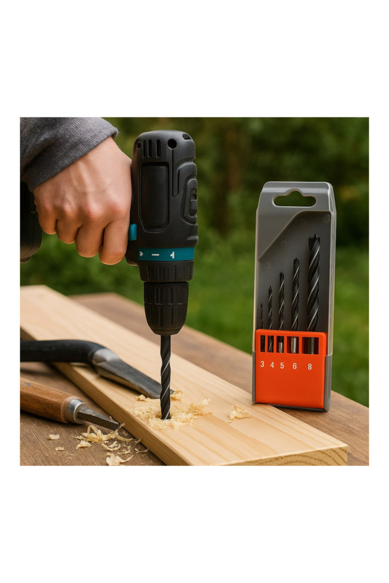 Lot de 5 Mèches à Bois Ø 3-8 mm