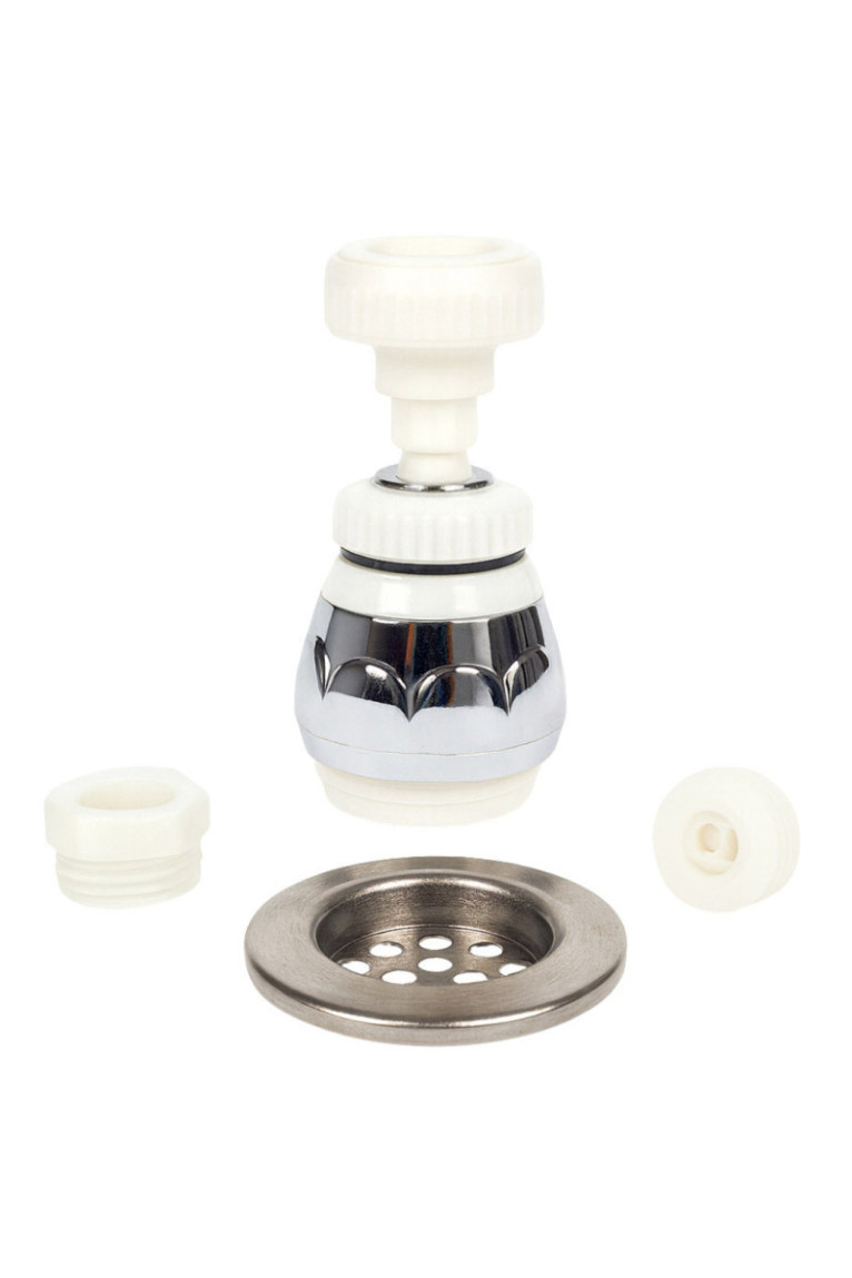 Embout Robinet 360° - Chrome Blanc