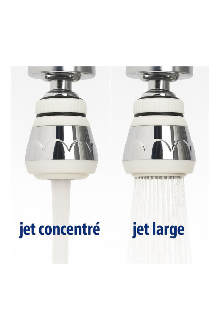 Embout Robinet 360° - Chrome Blanc