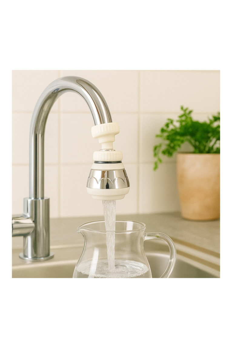 Embout Robinet 360° - Chrome Blanc