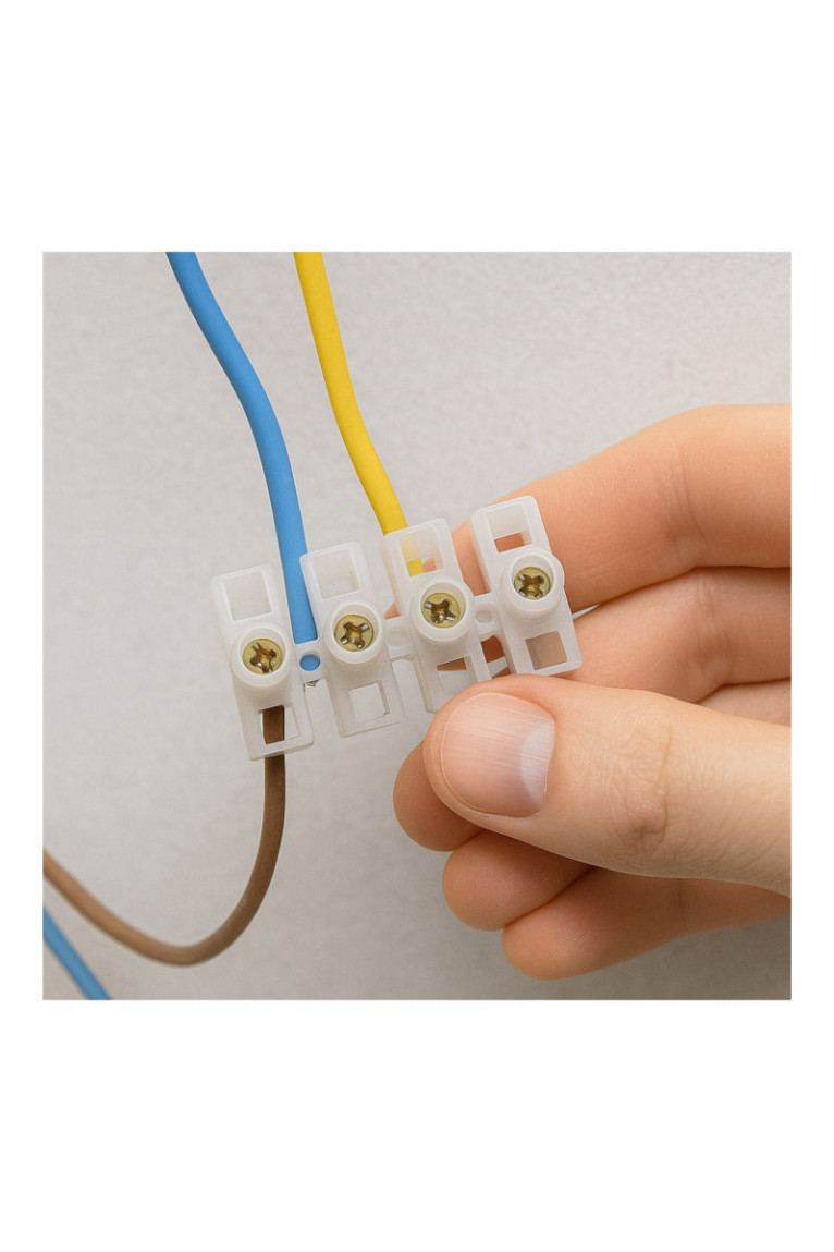 Barrette de 12 Dominos Électriques 6 mm - Raccordement Fils 380V 6A