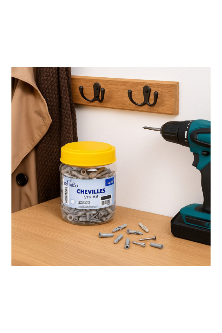 Lot de 150 Chevilles 5/6/8 mm avec Boîte de Rangement
