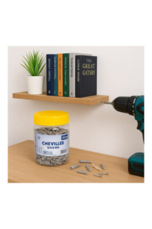 Lot de 150 Chevilles 5/6/8 mm avec Boîte de Rangement