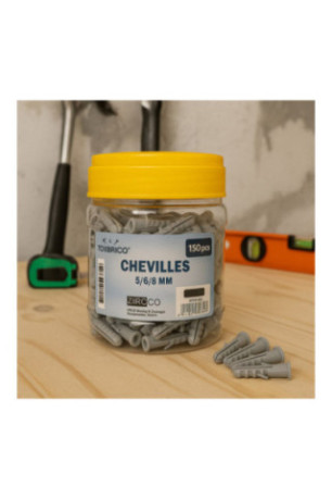 Lot de 150 Chevilles 5/6/8 mm avec Boîte de Rangement