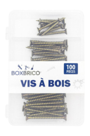 Lot de 100 Vis à Bois - 5 Tailles