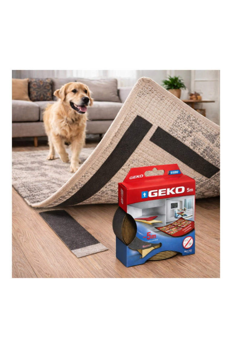 Ruban Adhésif GEKO Antidérapant - 25mm x 5M pour Tapis et Moquettes