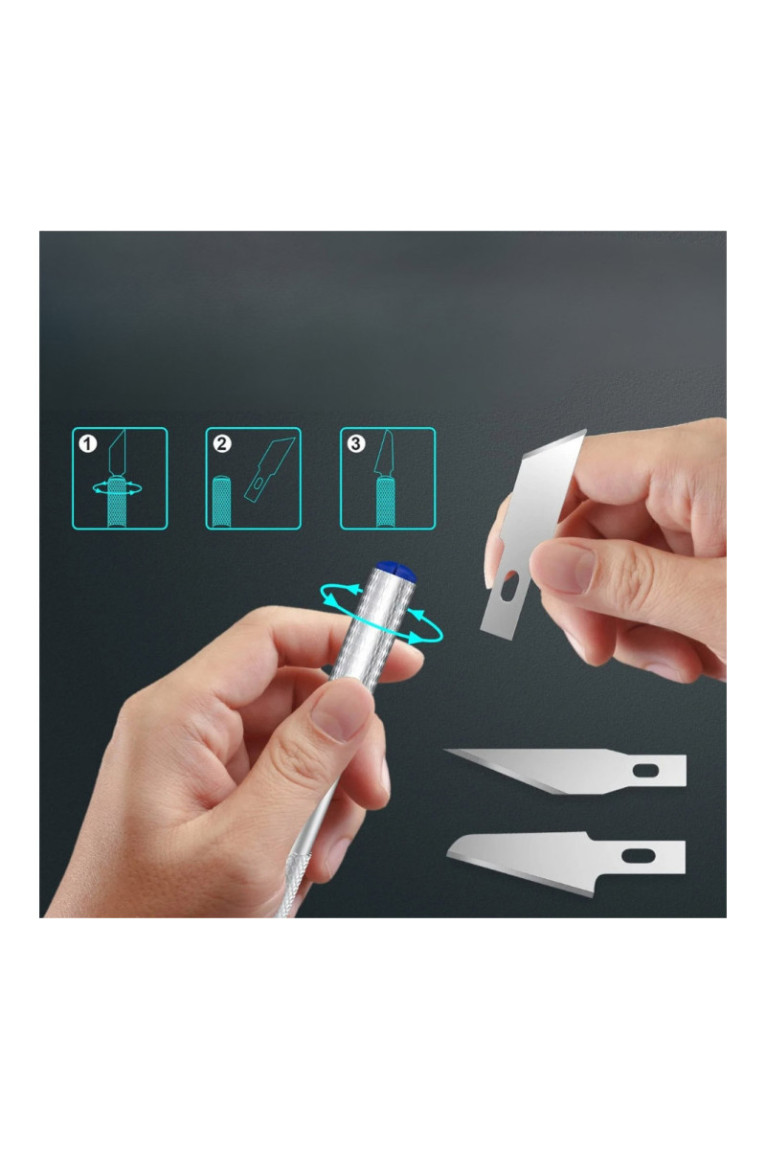 Set de Cutter de Précision avec 10 Lames Interchangeables & boîte de rangement