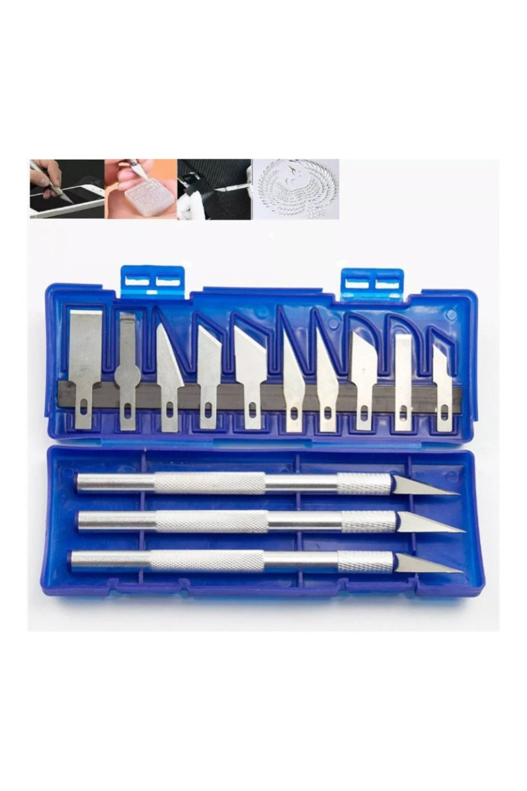 Set de Cutter de Précision avec 10 Lames Interchangeables & boîte de rangement