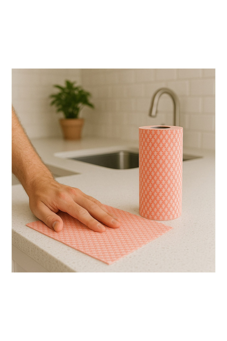 Pack de 2 Rouleaux de 50 Lingettes Lavables - Couleur Aléatoire